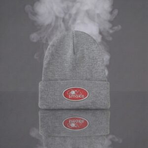 Men’s Beanie Grey w/Red Stitch - One size fits all