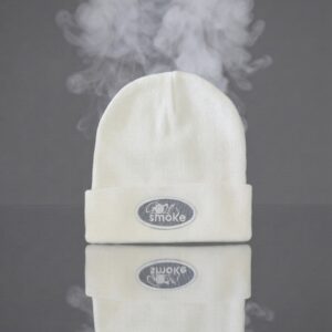 Men’s Beanie White w/Gray Stitch - One size fits all