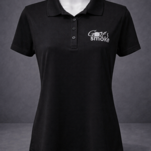 Women’s Polo Black w/White stitch